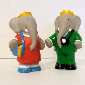 BABAR Figures World Tour 1990 BABAR & CELESTE Arby’s Vintage Character 3.25”
